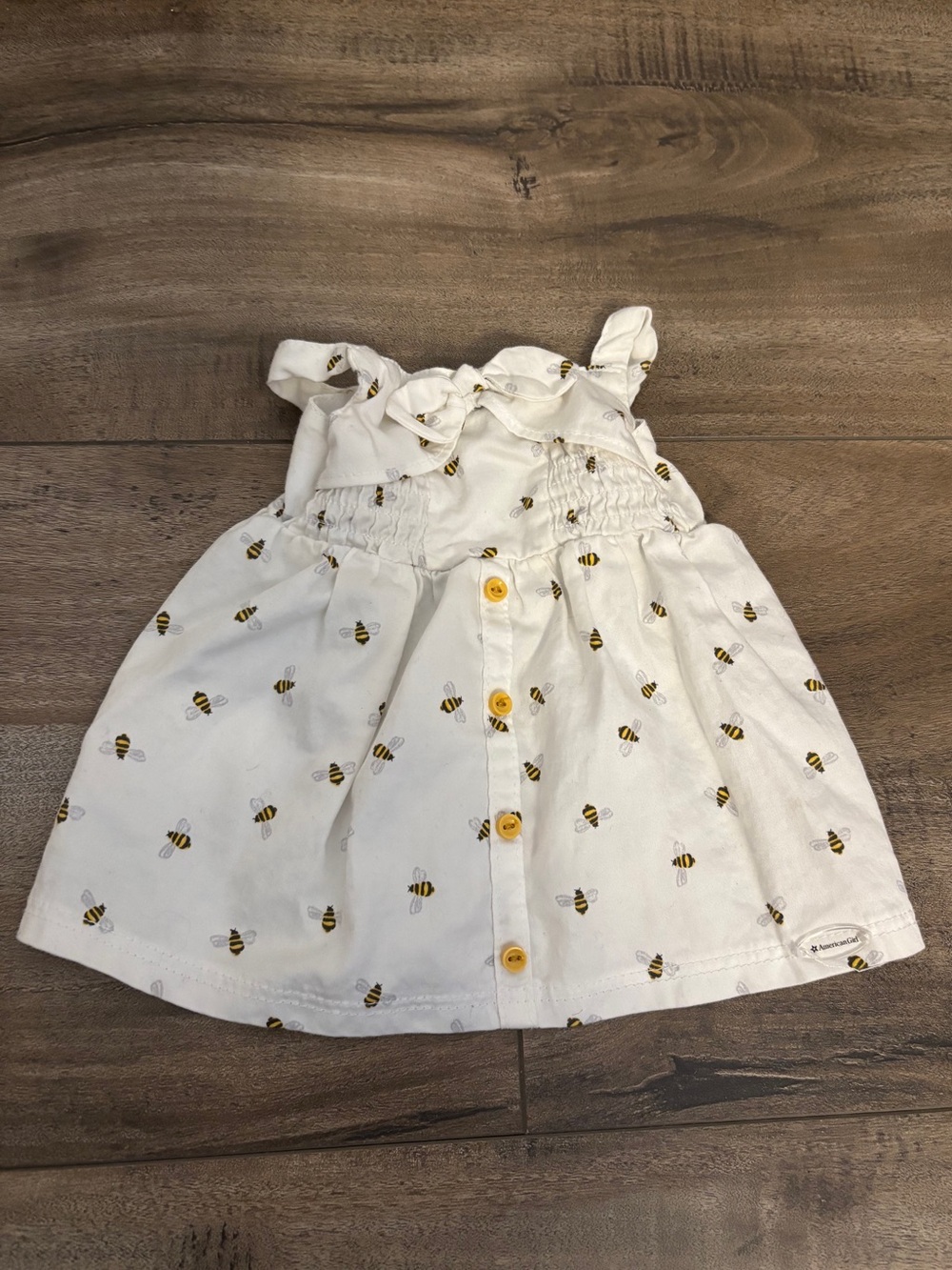 American Girl Doll Blaire Wilson Meet Dress white w/ bee print